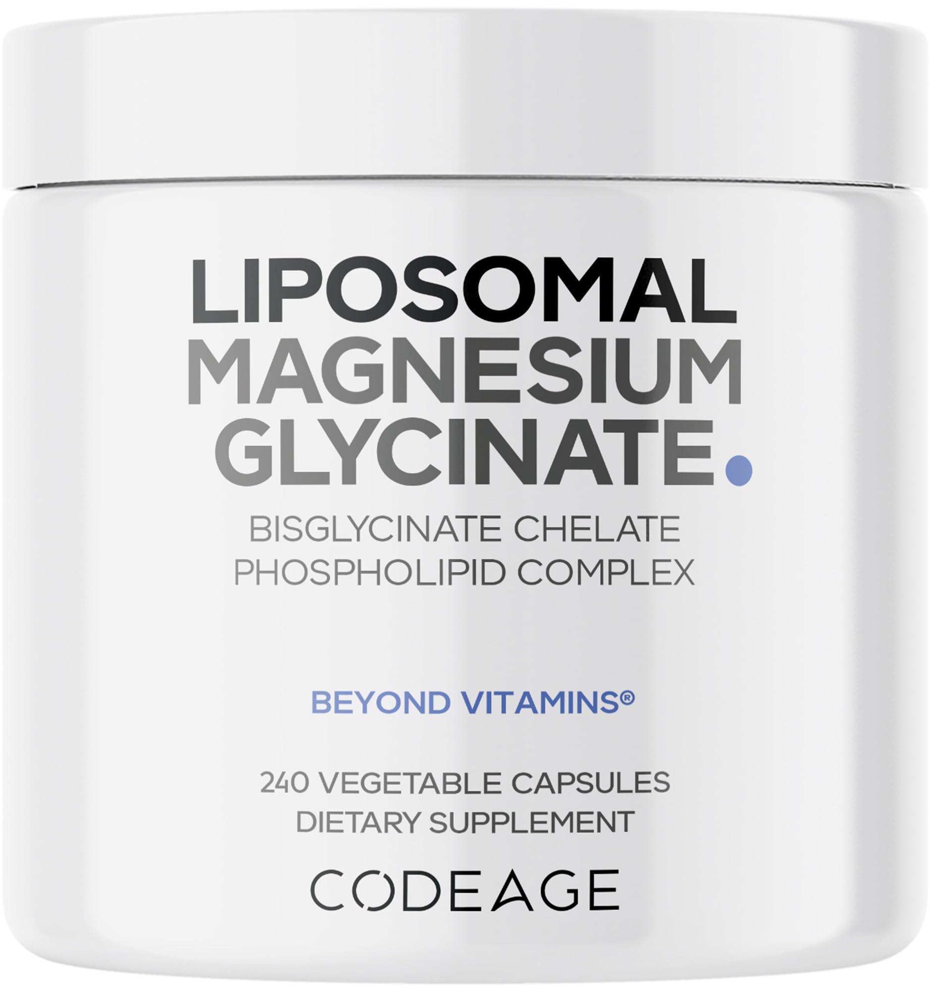 Codeage Liposomal Magnesium Glycinate Supplement, 2-Month Supply, Bisglycinate Magnesium Chelate, Chelated Magnesium Mineral Pills, BioPerine Black Pepper Vitamins Capsules, Non-GMO Vegan, 240 ct Codeage buy supplements canada
