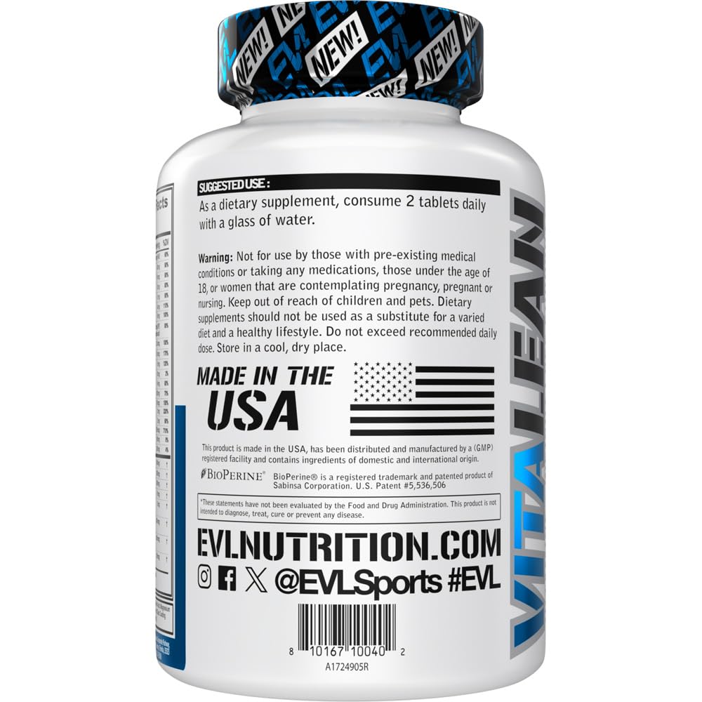 Evlution Nutrition VitaLean - Vitamins + Weight Loss Support - Key Vitamin + Core Antioxidant Support - Daily Nutrient & Weight Management Support - Bone, Eye & Immune Support - 45 Servings Evlution buy supplements canada