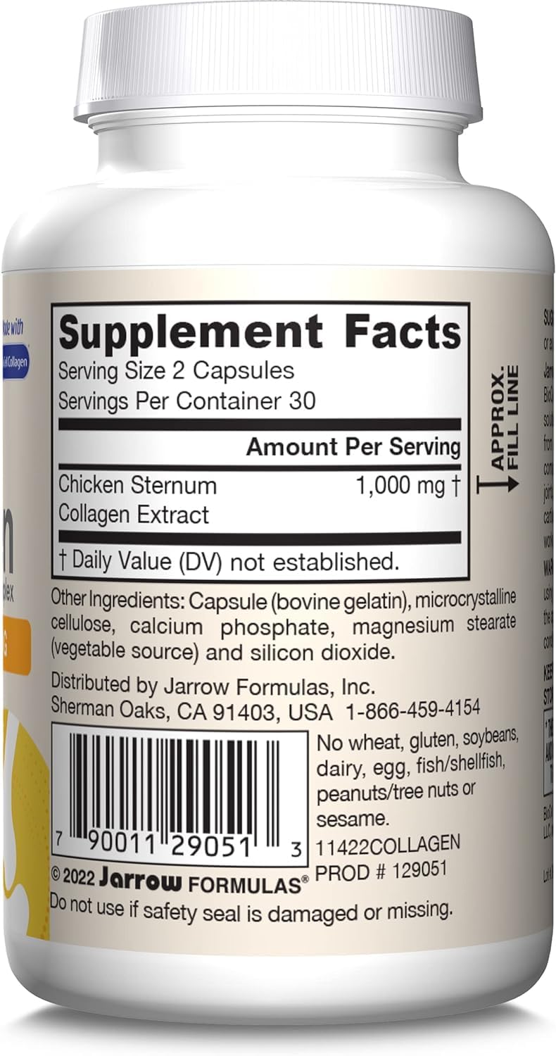 Jarrow's Type II Collagen Complex (Type 2 Collagen), 60 Capsules, Lab-Tested Tudor buy supplements canada