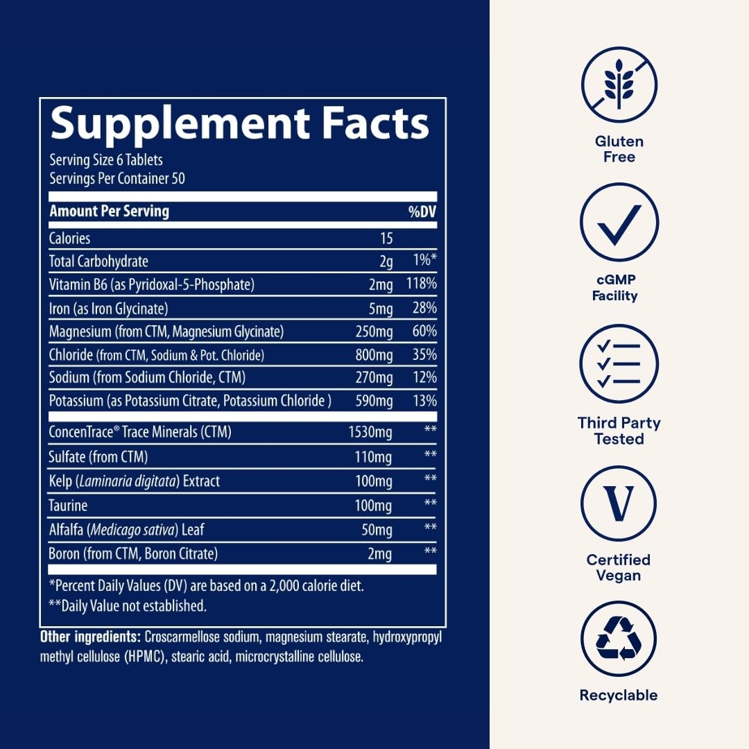 Trace Minerals Electrolyte Stamina - Daily Hydration Supplement for Electrolyte Balance - Energy Support - Full Spectrum of Ionic Minerals - Vegan - Gluten-Free - 300 Count (50 Servings) Trace Minerals buy supplements canada