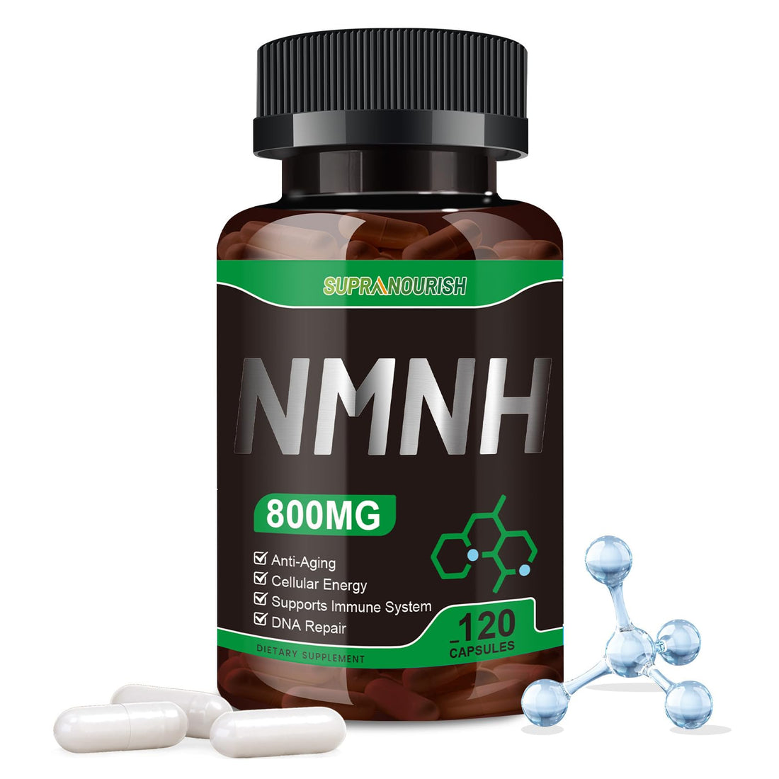 SUPRANOURISH Pure NMNH Supplement 120 Capsules - 800mg High-Purity NMNH Supplements, NAD Supplement for Boost NAD+ for Anti-Aging & Cellular Energy SUPRANOURISH buy supplements canada