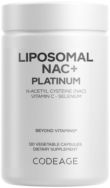 Codeage Liposomal NAC+ Platinum - N-Acetyl L-Cysteine, Vitamin C, Alpha Lipoic Acid, Selenium - 2-Month Supply - Helix Liposomal Delivery - Phospholipid - Non-GMO NAC Dietary Supplement - 120 Capsules Codeage buy supplements canada