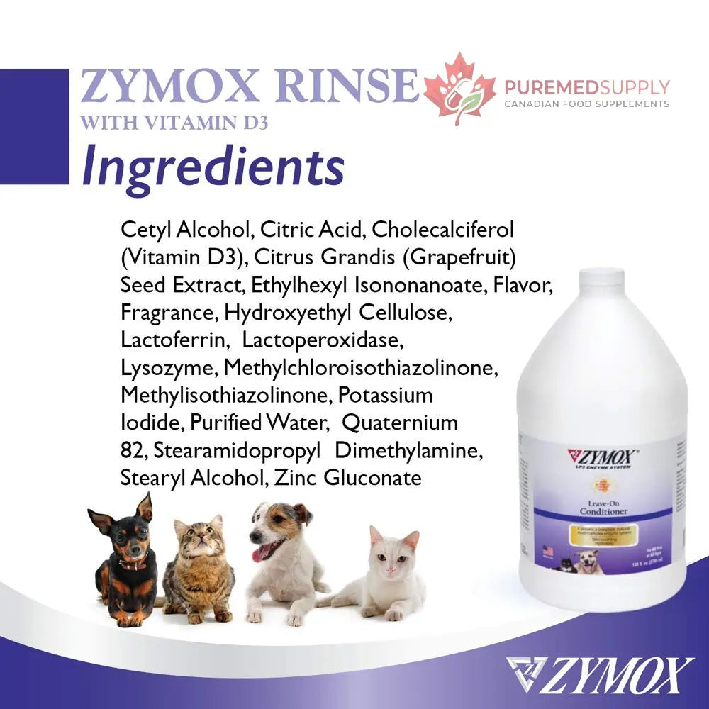 ZYMOX Leave-in Conditioner with Vitamin D3 for Cats & Dogs, 1gal Zymox buy supplements canada