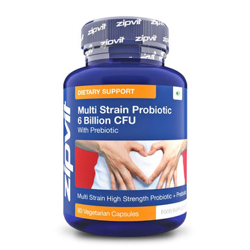 Probiotic 6 Billion Multi-Strain Live Bio Cultures Complex with Prebiotic, 60 Vegetarian Zipvit buy supplements canada