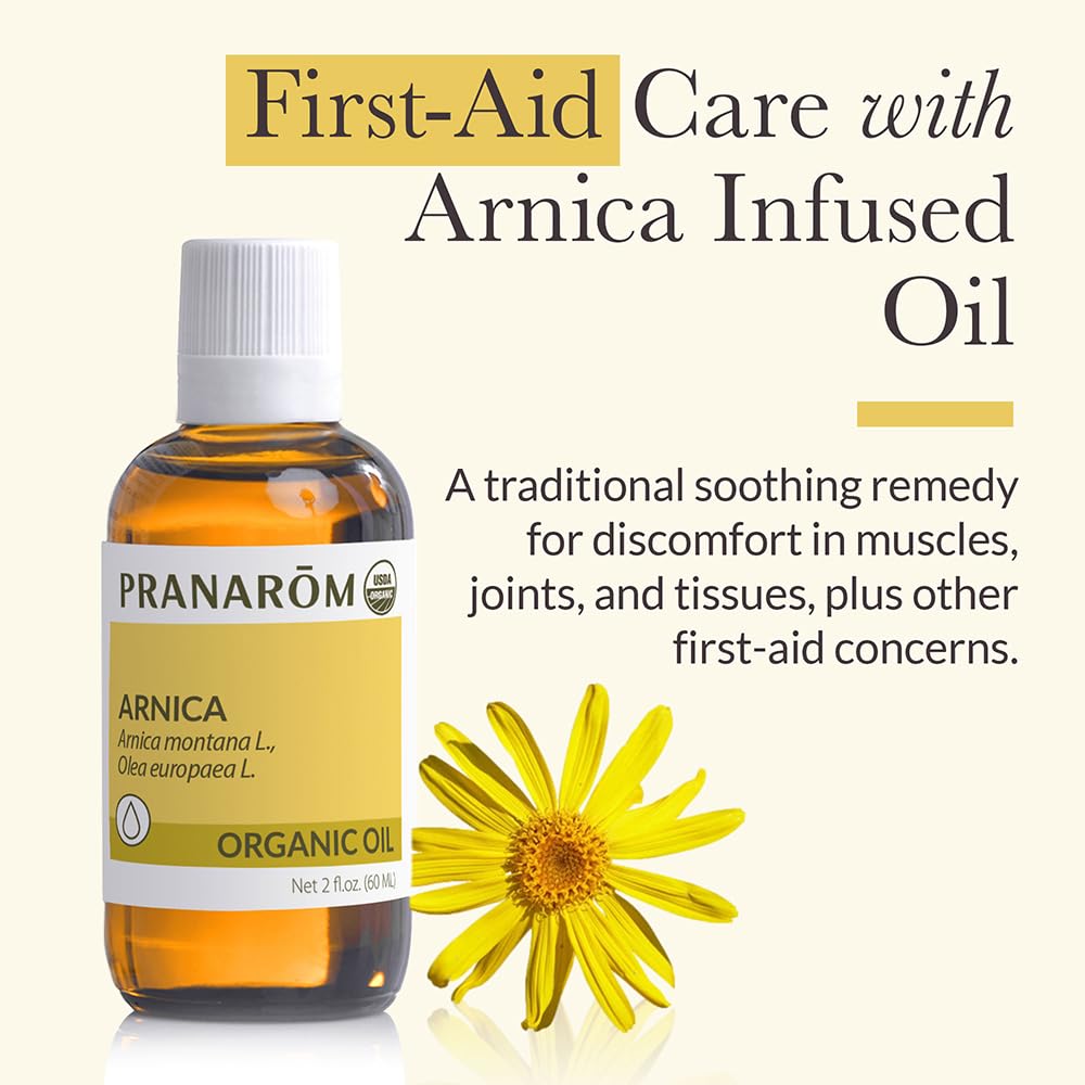 Pranarom - USDA Certified Organic French Arnica Virgin Plant Oil - 2 fl oz Glass Bottle - Massage Oil for Body Pranarom buy supplements canada