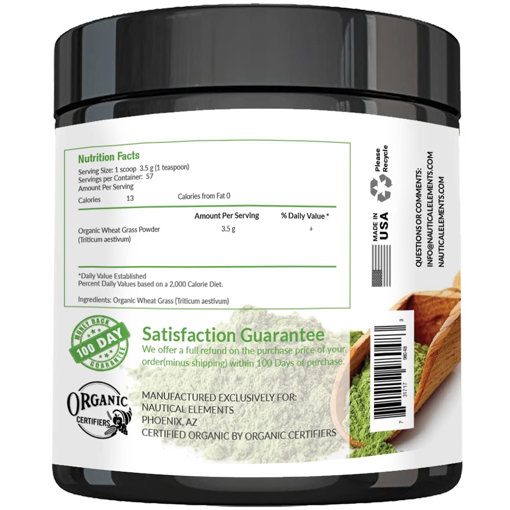Wheatgrass Powder - USDA Certified Organic Wheat Grass Powder That Is Rich In Essential Amino Acids, Chlorophyll, Antioxidants, Fatty Acids, Minerals & Vitamins - US Grown - Vegan & Non-GMO Superfoods Nautical Elements buy supplements canada