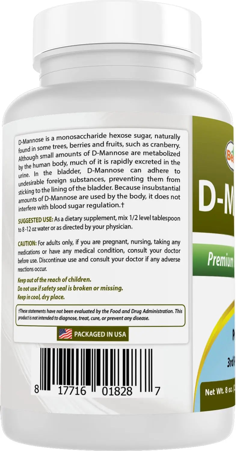 Best Naturals D-Mannose Pure Powder - Urinary Tract Cleanse Supplement - 8 OZ Best Naturals buy supplements canada