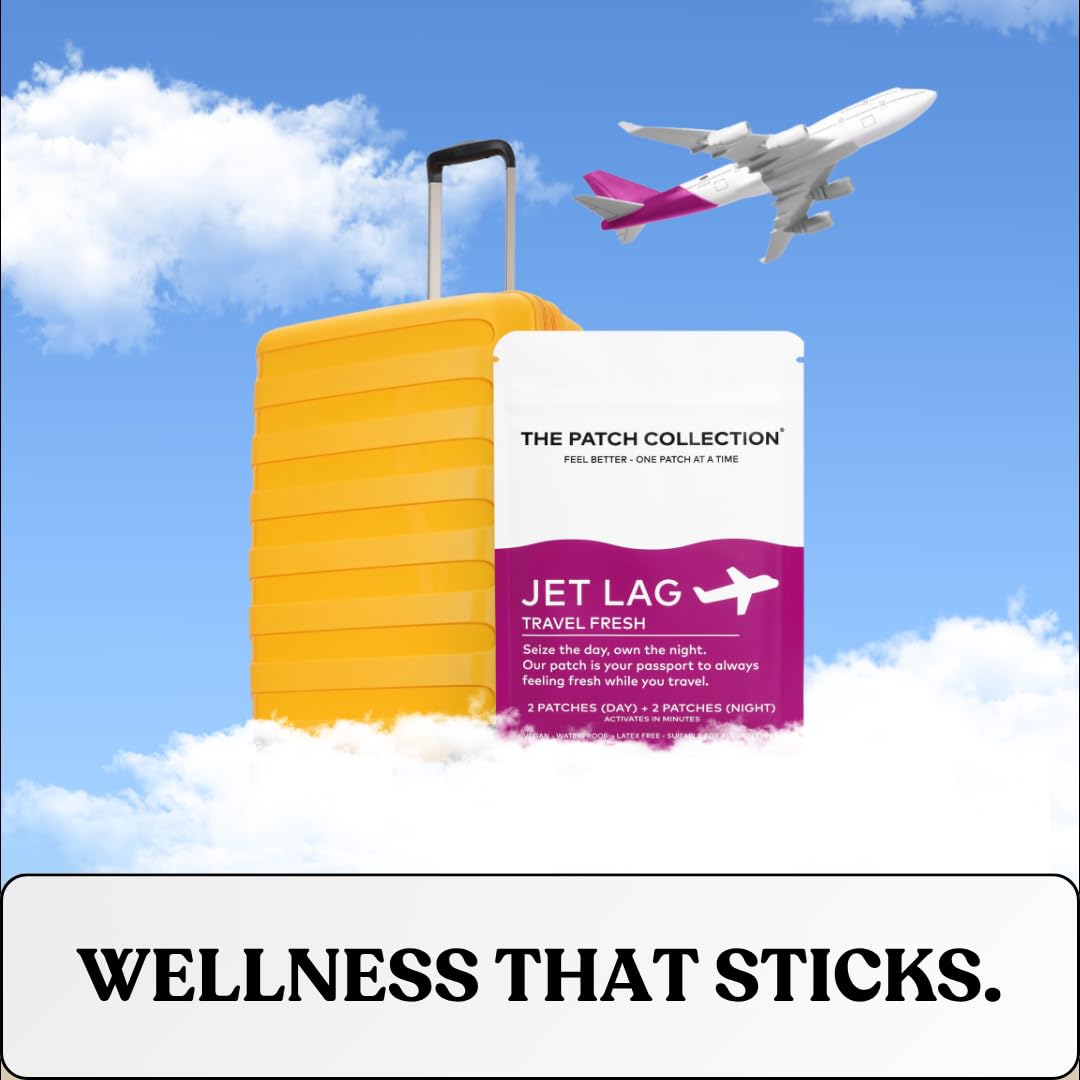 The Patch Collection® - Jet Lag Patch for Day & Night Time Zone Changes | Melatonin, Valerian Root, Passion Flower, Magnesium, Vitamin B1, B2, B3, Turmeric | 100% Natural & Vegan (Pack of 4) The Patch Collection buy supplements canada