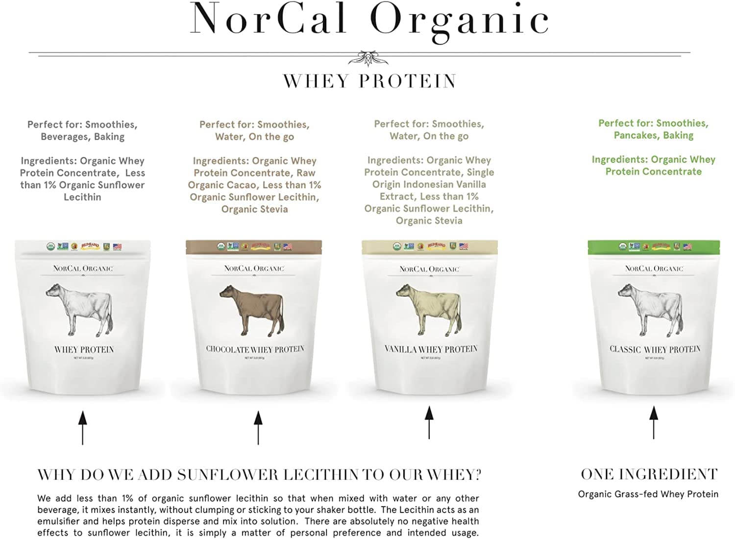 NorCal Organic Classic Whey Protein - 2lbs Bulk | 100% Grass-Fed & Finished NorCal Organic buy supplements canada