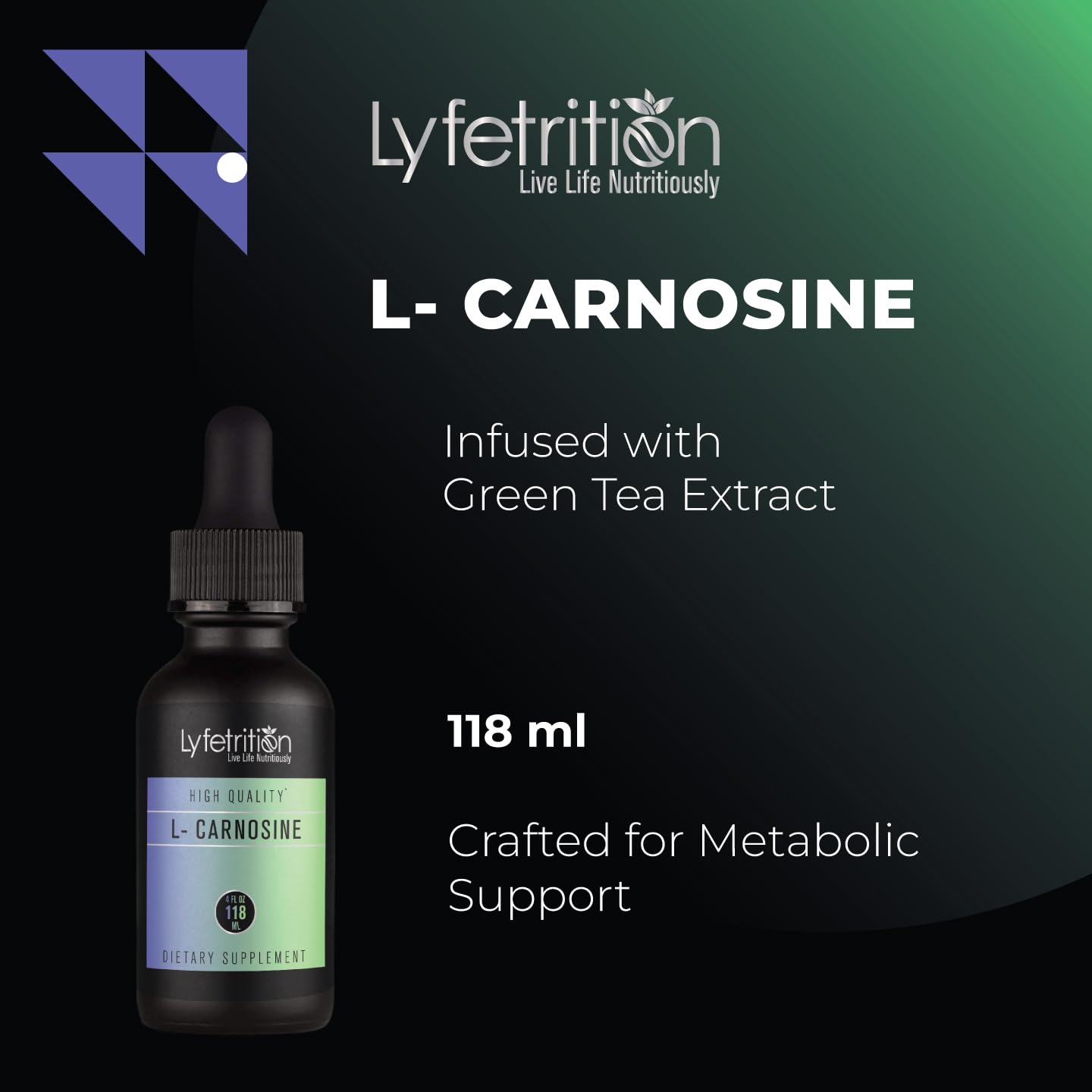 Lyfetrition L-Carnosine Liquid Supplement 118 ml, 4 FL Oz Liquid, 220 Servings, Made in USA, Quick Absorption, Potent Ingredients, Non-GMO Lyfetrition buy supplements canada