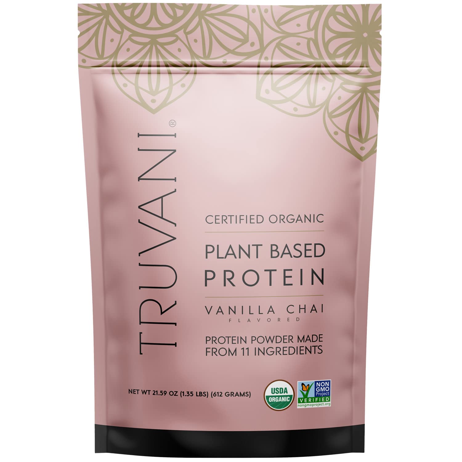 Truvani Organic Vegan Protein Powder Vanilla Chai - 20g of Plant Based Protein, Organic Truvani buy supplements canada