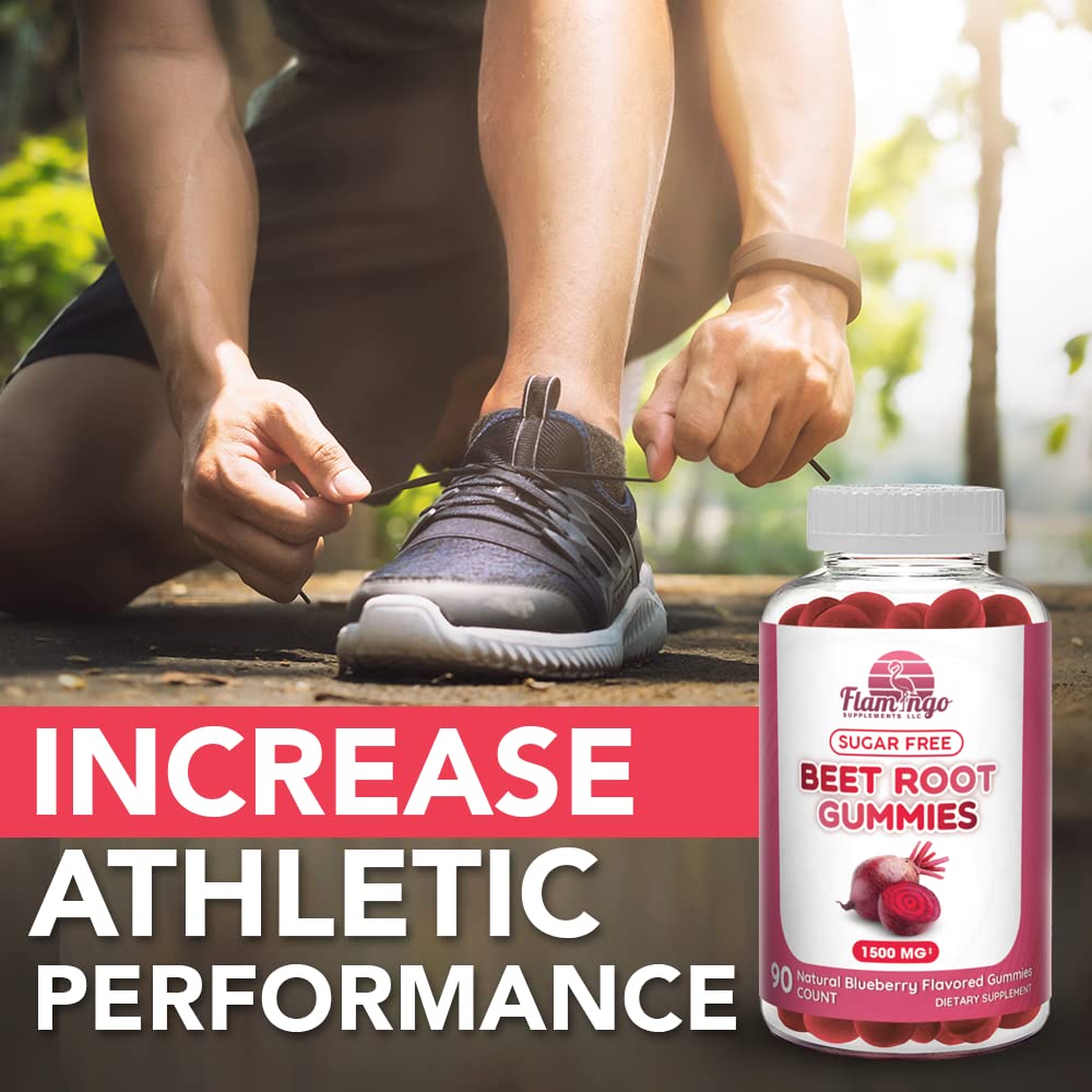 Sugar Free Nitric Oxide Beet Root Gummies (1500 mg)- Beet Root Chewables for Athletic Flamingo Supplements buy supplements canada
