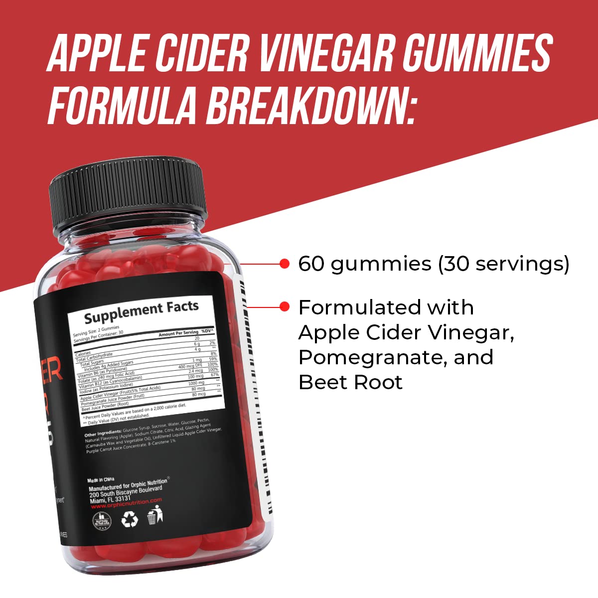 Apple Cider Vinegar Gummies - 1000mg - Formulated to Support Weight ORPHIC NUTRITION buy supplements canada