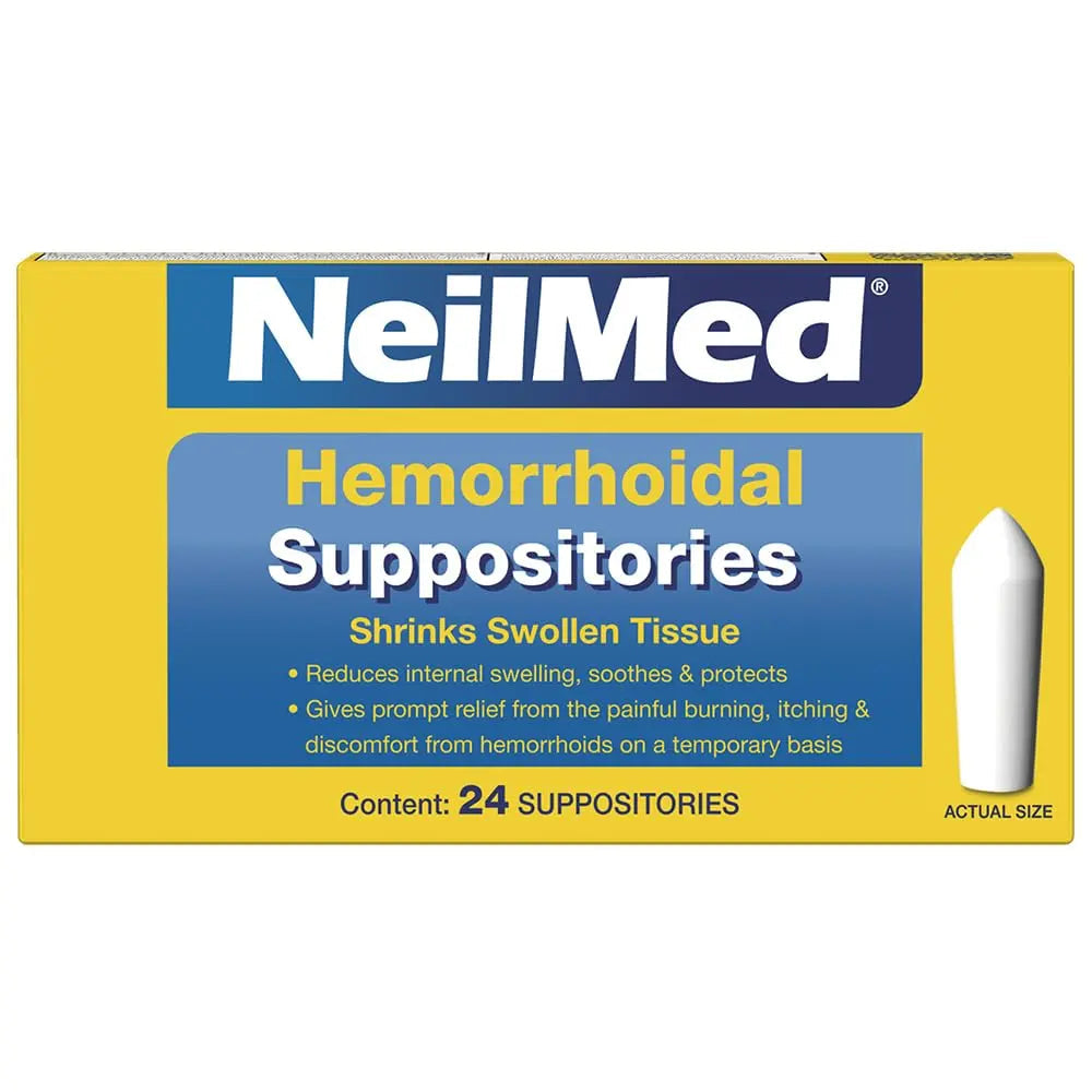 NeilMed Hemorrhoidal Suppositories, Shrinks Swollen Tissue, Relief from Burning, Itching and Discomfort of Hemorrhoids, 24 Count NeilMed buy supplements canada