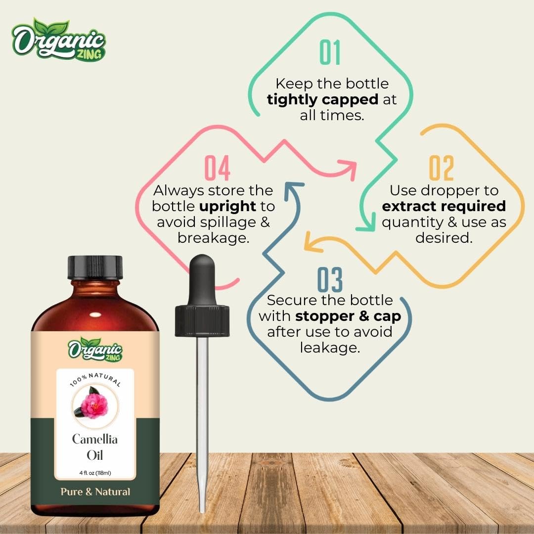 Organic Zing Camellia (Camellia Japonica) Oil | Pure & Natural Carrier Oil for Skincare, Hair Care & Massage ORGANIC ZING buy supplements canada