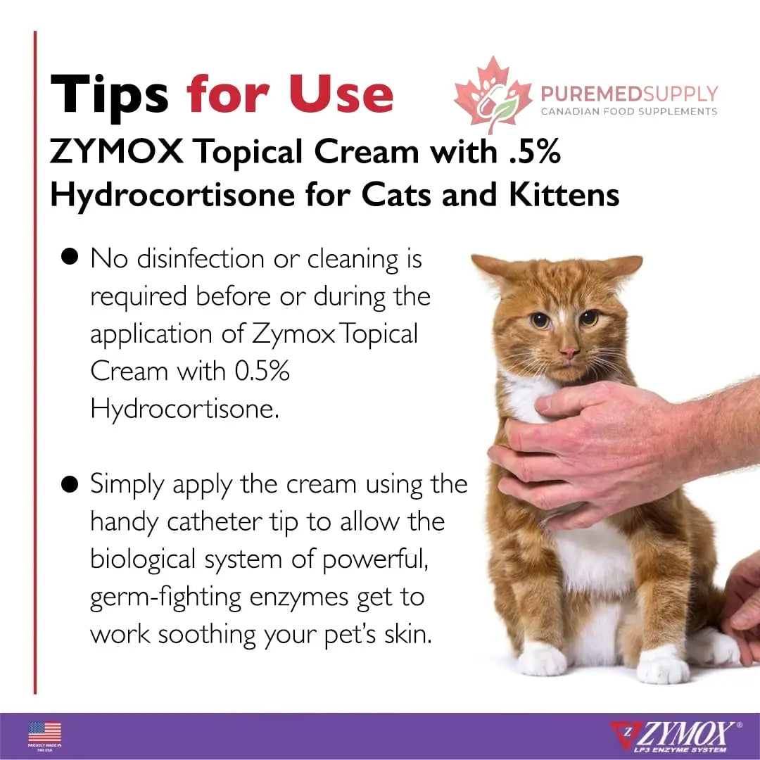 Zymox Cat & Kitten Topical Cream w/ .5% hydrocortisone - 1 oz. Tube Zymox buy supplements canada