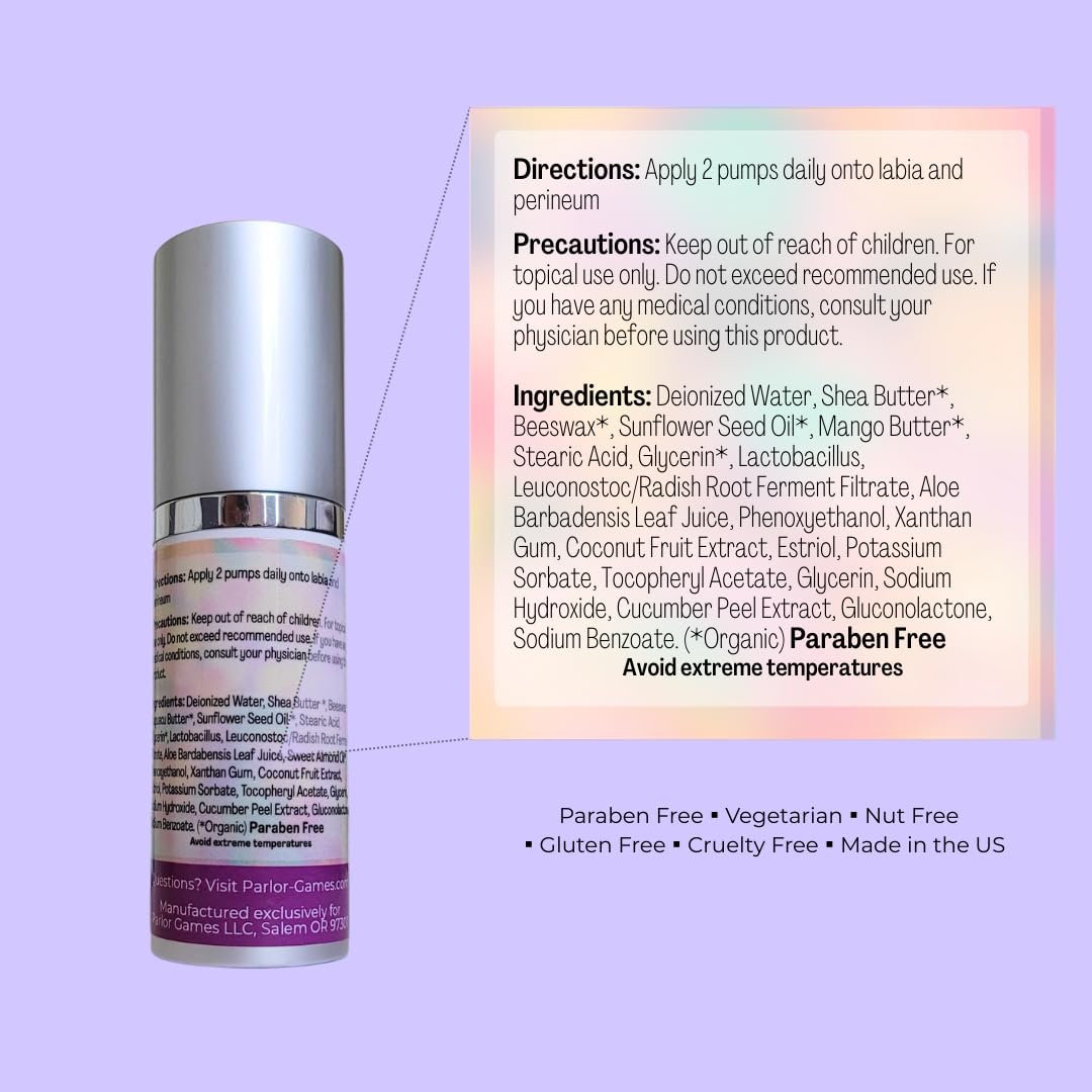 Silky Peach Cream by Parlor Games – Bioidentical Estriol Cream for Women – Menopause Relief for Vaginal Dryness & Vulva Itch – 30ml Bottle (2 Month Supply) Parlor Games buy supplements canada