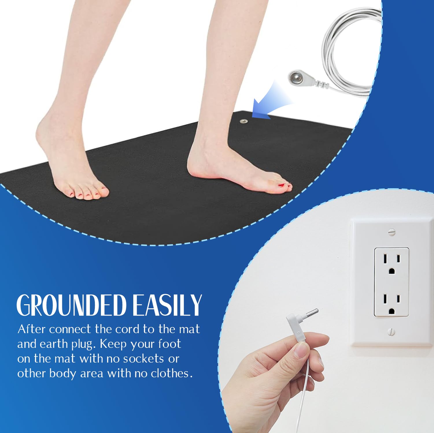 Grounding Mat for Bed, Desk, Floor, Grounding Pad for Better Sleep, Health, Pain Relief, Grounding Mat MEIMING buy supplements canada