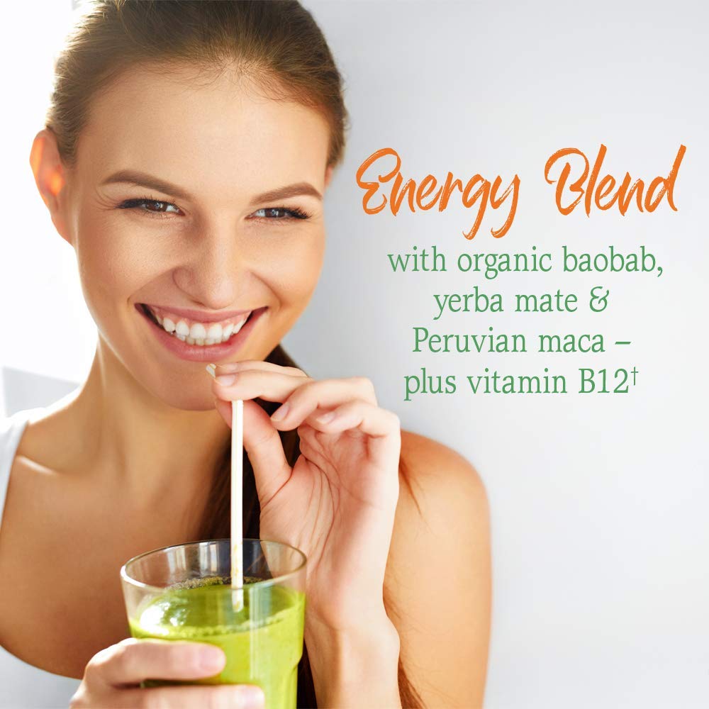 Garden of Life Raw Organic Perfect Food Energizer Juiced Green Superfood Powder - Yerba Mate Pomegranate, 30 Servings, Green Superfood Powder & Probiotics, Gluten Free Whole Food Greens Supplements Garden of Life buy supplements canada