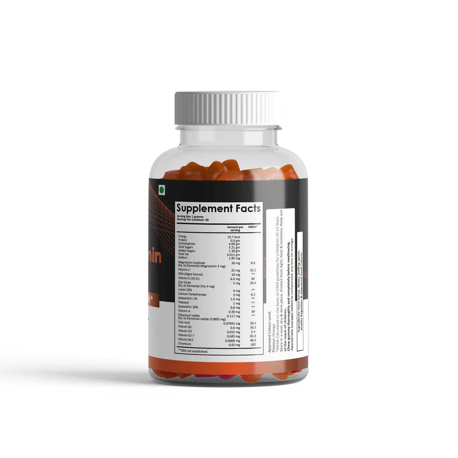 CHARMSVEDA Multivitamin Gummies – Energy, Immunity & Overall Wellness with DHA, Vitamin C, Zinc & Antioxidants – Orange Flavour – 30 Gummies CHARMSVEDA buy supplements canada