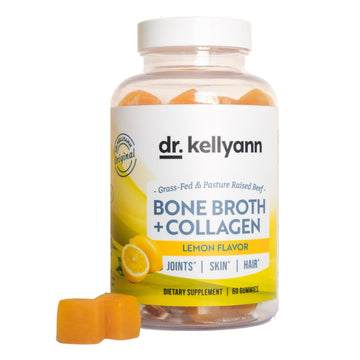 Dr. Kellyann Collagen + Bone Broth Gummies, Lemon | Gut, Skin, Joint & Hair Support | Grass-Fed Beef | Non-GMO, Dairy-Free, Soy-Free | 60 Gummies Dr. Kellyann buy supplements canada