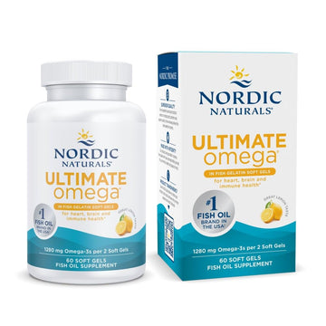 Nordic Naturals Ultimate Omega in Fish Gelatin, Lemon Flavor - 60 Soft Gels - 1280 mg Omega-3 - High-Potency Fish Oil Supplement - EPA & DHA - Promotes Brain & Heart Health - Non-GMO - 30 Servings Nordic Naturals buy supplements canada