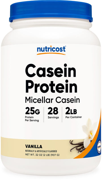 Nutricost Casein Protein Powder 2lb Vanilla - Micellar Casein, Gluten Free, Non-GMO Nutricost buy supplements canada