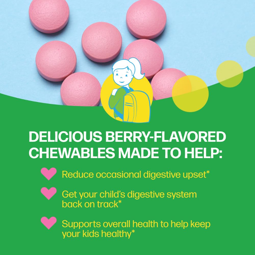 Culturelle Kids Chewable Daily Probiotic for Kids, Ages 3+, 30 Count, #1 Pediatrician-Recommended Brand, Natural Berry Flavored Daily Probiotics Culturelle buy supplements canada