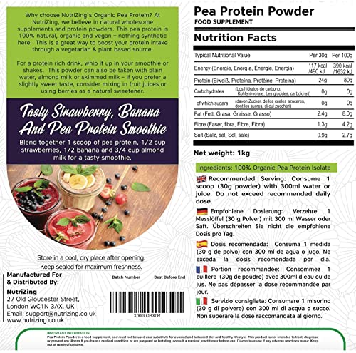 Award Winning Vegan Pea Protein Powder - Organic & Pure - Canadian Peas - No Soy, No Gluten NutriZing buy supplements canada