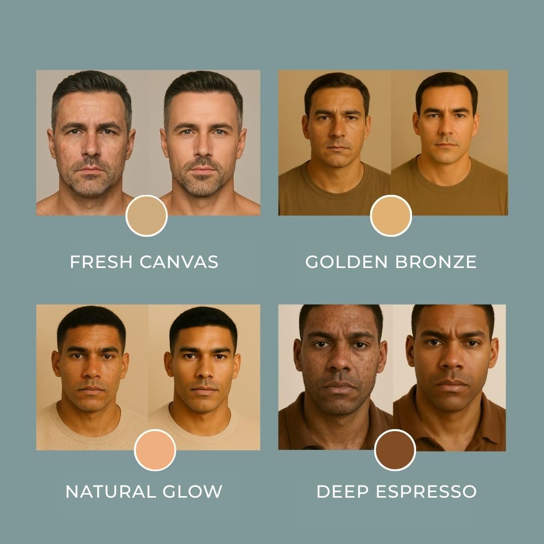 Hues for Him Foundation for Men – Full-Coverage, Lightweight & Hydrating Fit | Natural Coverage | Oil Control & Perfect Fit for Men’s Faces | Available in 4 Shades | Fresh Canvas, .67oz HUES FOR HIM buy supplements canada