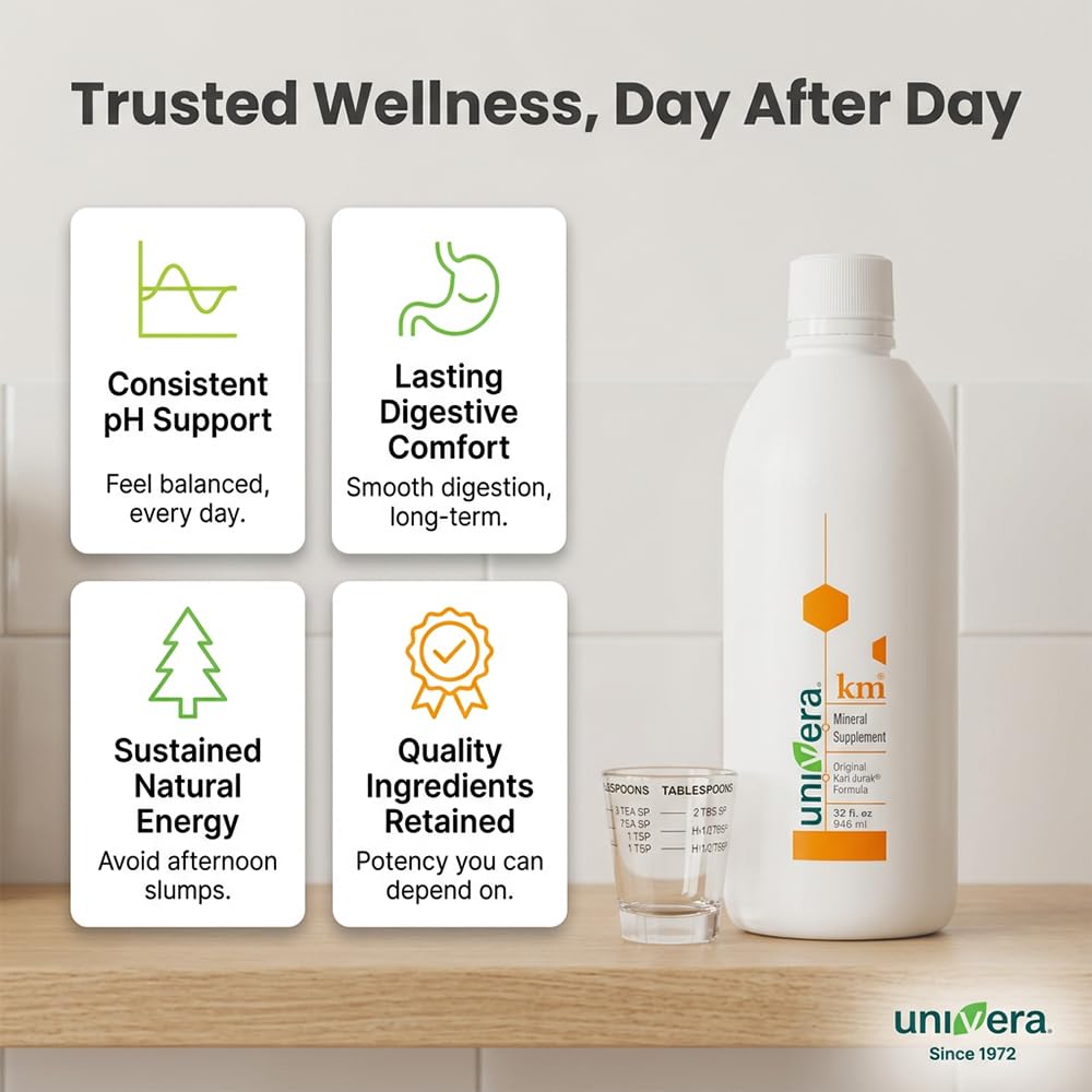 Univera km Liquid Potassium Supplement, pH Balance, Digestion Support, Mineral Supplements with Magnesium, Original Karl Jurak Formula, 32 fl oz (30-Day Supply) Univera buy supplements canada