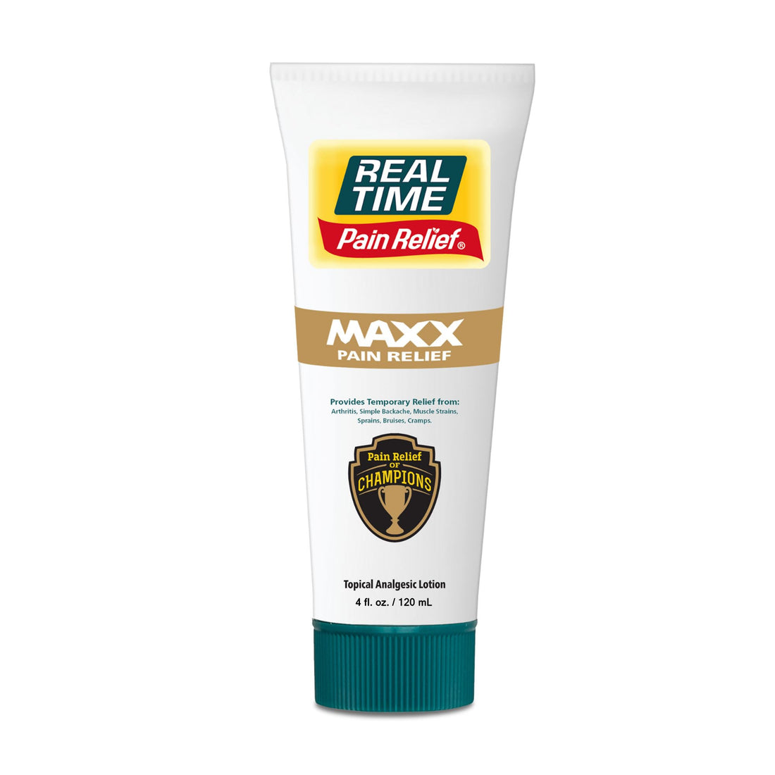 Real Time Pain Relief MAXX 4oz Tube | 18 Natural Ingredients: Arnica, Menthol & Peppermint | Maximum Strength Muscle Pain Relief Lotion for Arthritis, Hands, Ankles, Back, Shoulders, Knees & Joints Real Time Pain Relief buy supplements canada