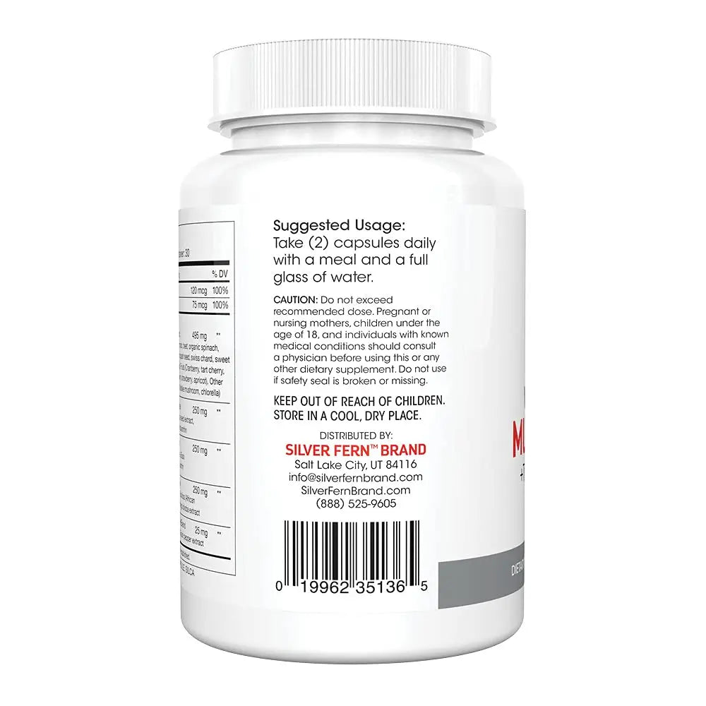 Silver Fern Whole Food Daily Multi Vitamin w/Trace Mineral Blend Supplement - 2 Bottles - 60 Vegicaps Each - 60 Day Supply Silver Fern buy supplements canada