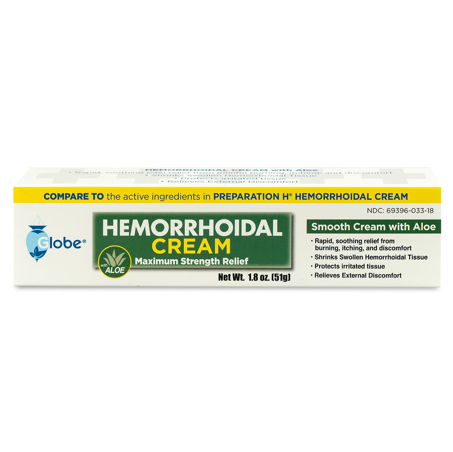 Globe Hemorrhoidal Cream (2 Pack) 1.8 oz w/Applicator Phenylephrine, Pramoxine with Aloe, Relief from Burning, Itching and Discomfort of Hemorrhoids. Globe buy supplements canada