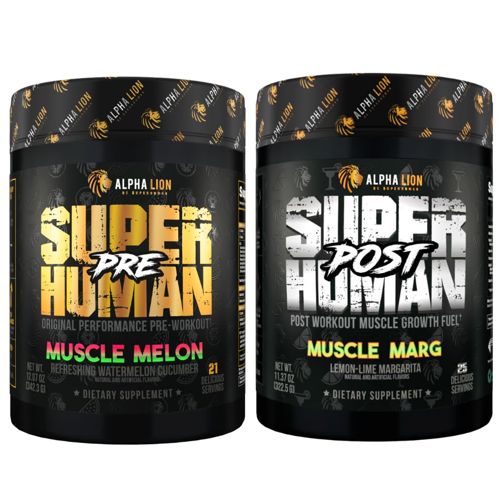 ALPHA LION Superhuman Pre Workout Powder & Post Workout Recovery Bundle, Sustained ALPHA LION buy supplements canada