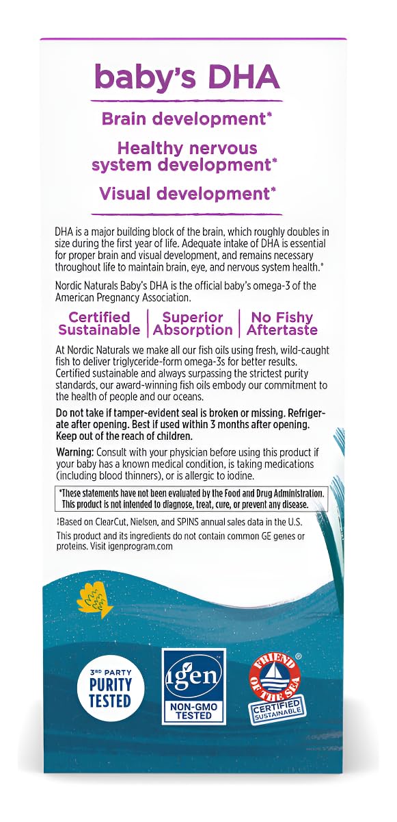 Nordic Naturals Baby’s DHA, Unflavored - 2 oz - 1050 mg Omega-3 + 300 IU Vitamin D3 - Supports Brain, Vision & Nervous System Development in Babies - Non-GMO - Servings May Vary Nordic Naturals buy supplements canada