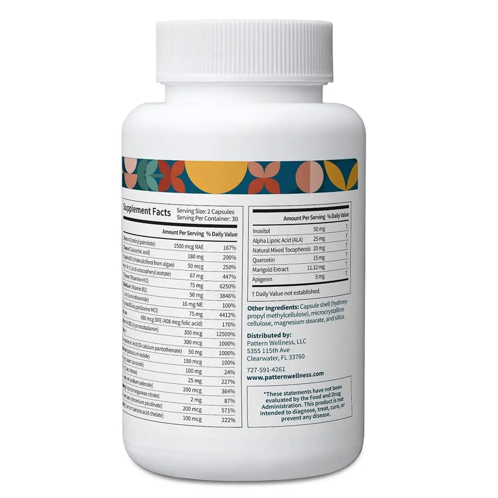 Pattern Wellness Multivitamin for Men & Women – Vitamin A, B, C, D, E – Supports Energy & Wellness – Whole Body Health Pattern Wellness buy supplements canada
