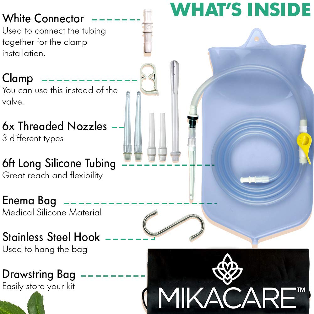 Mikacare Enema Bag Kit Clear Non-Toxic Silicone. for Coffee and Enema Kit for Colon Cleansing - Enema Detox Mikacare buy supplements canada