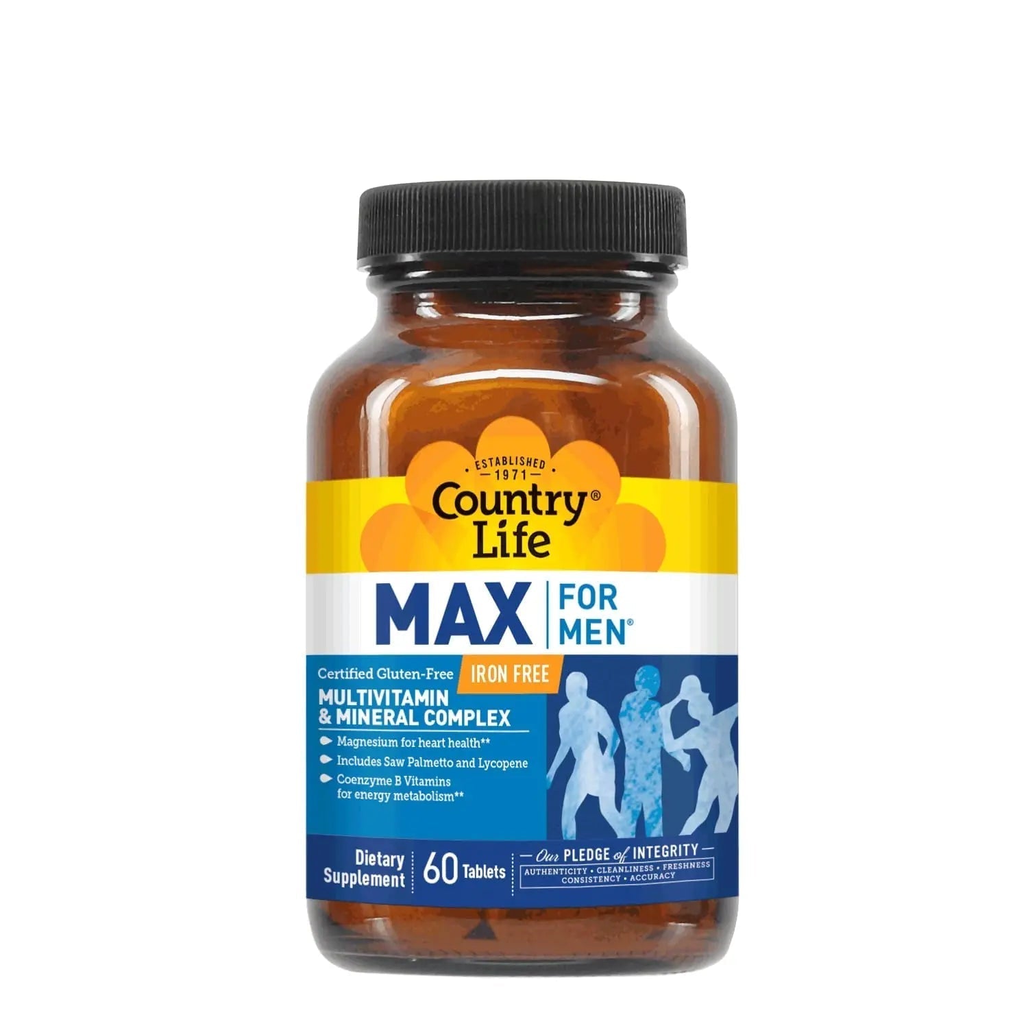 Country Life Max for Men, Multivitamin & Mineral complex, Iron-Free, Vegetarian Tablets, 60 Count, Certified Gluten Free, Certified Vegetarian Country Life buy supplements canada