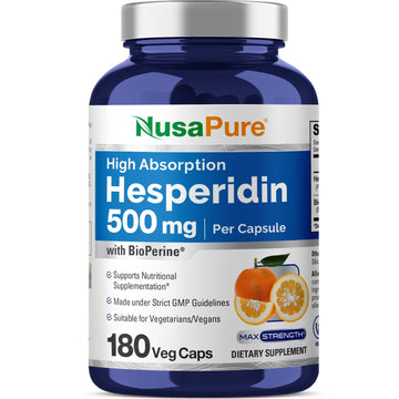 NusaPure Hesperidin 500 mg per Veggie Caps - 180 Capsules (BioPerine, High Absorption, Non-GMO) NusaPure buy supplements canada