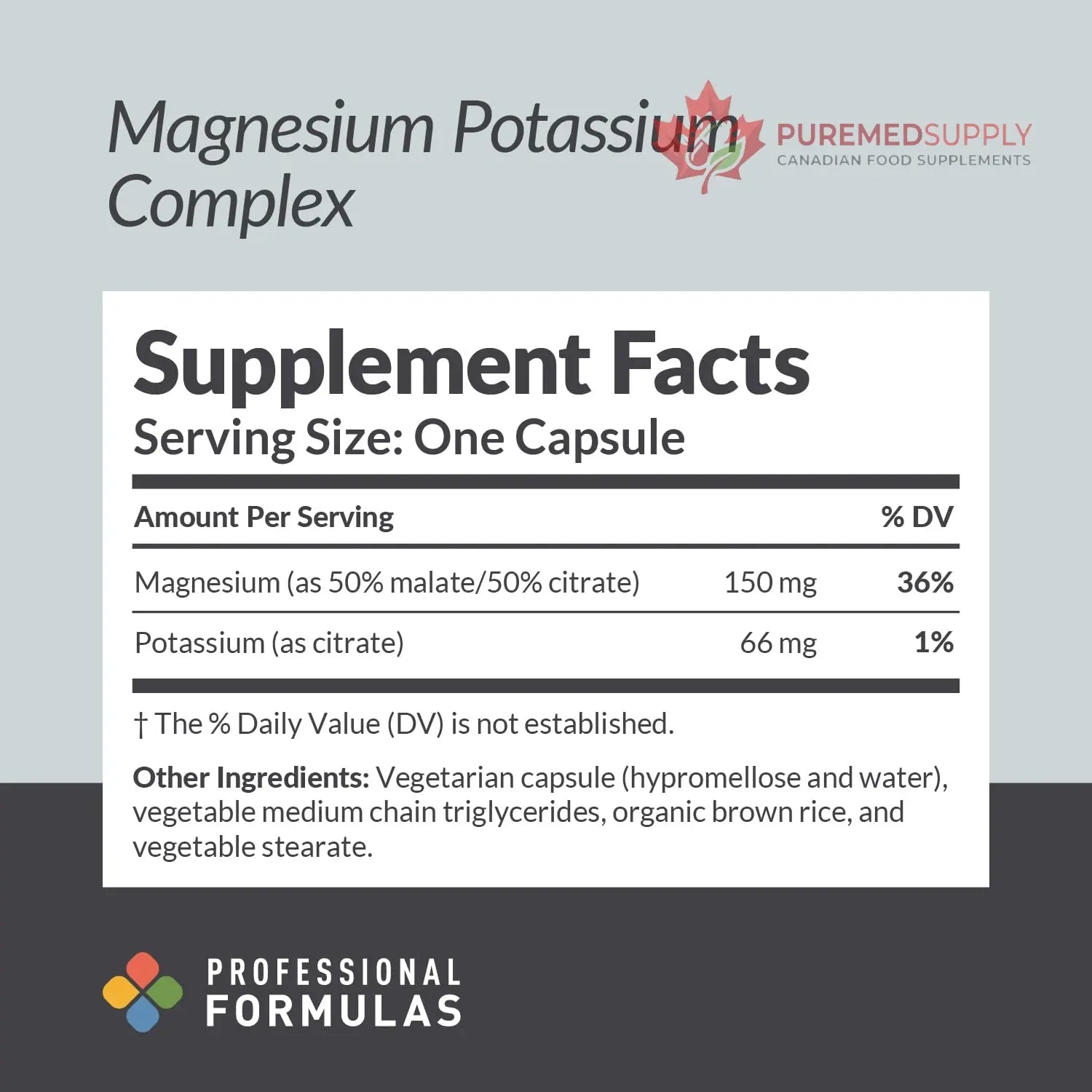 Professional Formulas Magnesium Potassium Complex – Highly Absorbable Magnesium (Malate & Citrate) and Potassium Citrate – Supports Healthy Muscle, Nerve, Heart, and Electrolyte Balance – 90 Capsules PROFESSIONAL COMPLEMENTARY HEALTH FORMULAS buy supplements canada