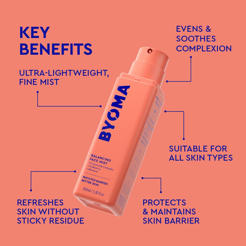 BYOMA Balancing Face Mist - pH Balanced Face Toner with Ceramides, Probiotics & Allantoin - Alcohol Free Toner Spray - Balance BYOMA buy supplements canada