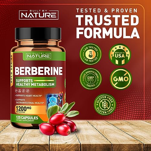 Berberine 1200mg - 100% Pure Berberine HCl Supplement, High Strength Berberine Built by Nature buy supplements canada