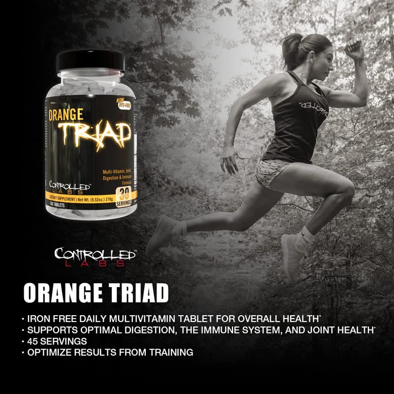 CONTROLLED LABS Orange Triad Daily Multivitamin, Iron Free Sports Supplement for Workout, Digestion, Immune, and Joints, 45 serv - Tablets (270 Count (Pack of 1)) CONTROLLED LABS buy supplements canada