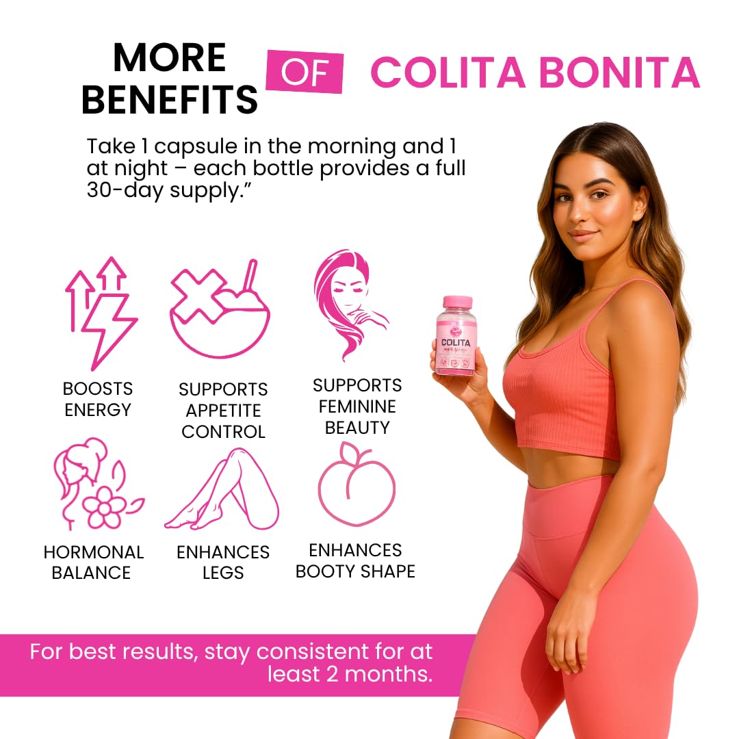 Colita Bonita – Aguaje, Black Maca & Fenugreek Pills – Natural Booty Growth & Hip Shaping Supplement – Supports Curves, Hormonal Balance & Waist Definition – 60 Capsules (30-Day Supply) Curvy Fruit buy supplements canada