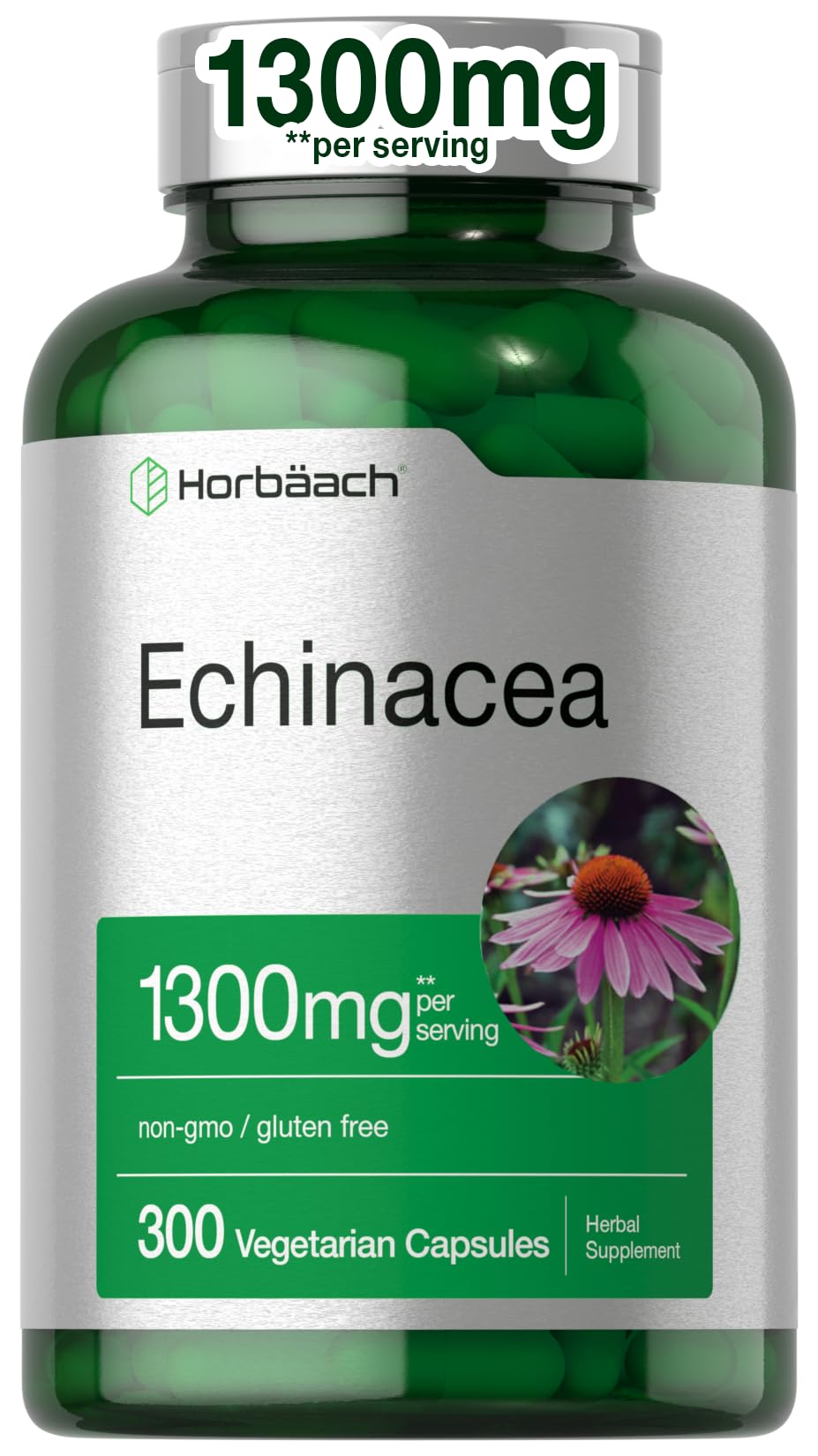 Horbäach Echinacea Extract Capsules | 300 Count | Vegan, Non-GMO, Gluten Free Supplement Horbäach buy supplements canada