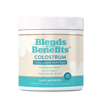 360 Nutrition Blends with Benefits Bovine Colostrum + Collagen Peptides Powder for Gut Health, Hair & Skin Beauty, Immune Support | Grass-Fed, No Added Sugar, Unflavored 6 oz 360 Nutrition buy supplements canada