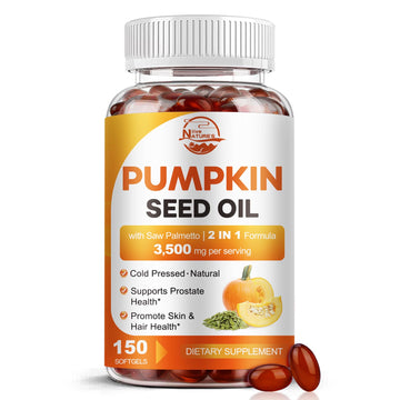 Pumpkin Seed Oil with Saw Palmetto, 3500mg Max Strength per Serving, 150 Softgels, Cold-Pressed with Essential Fatty Acids & Phytosterols, Supports Immune Nature's live buy supplements canada