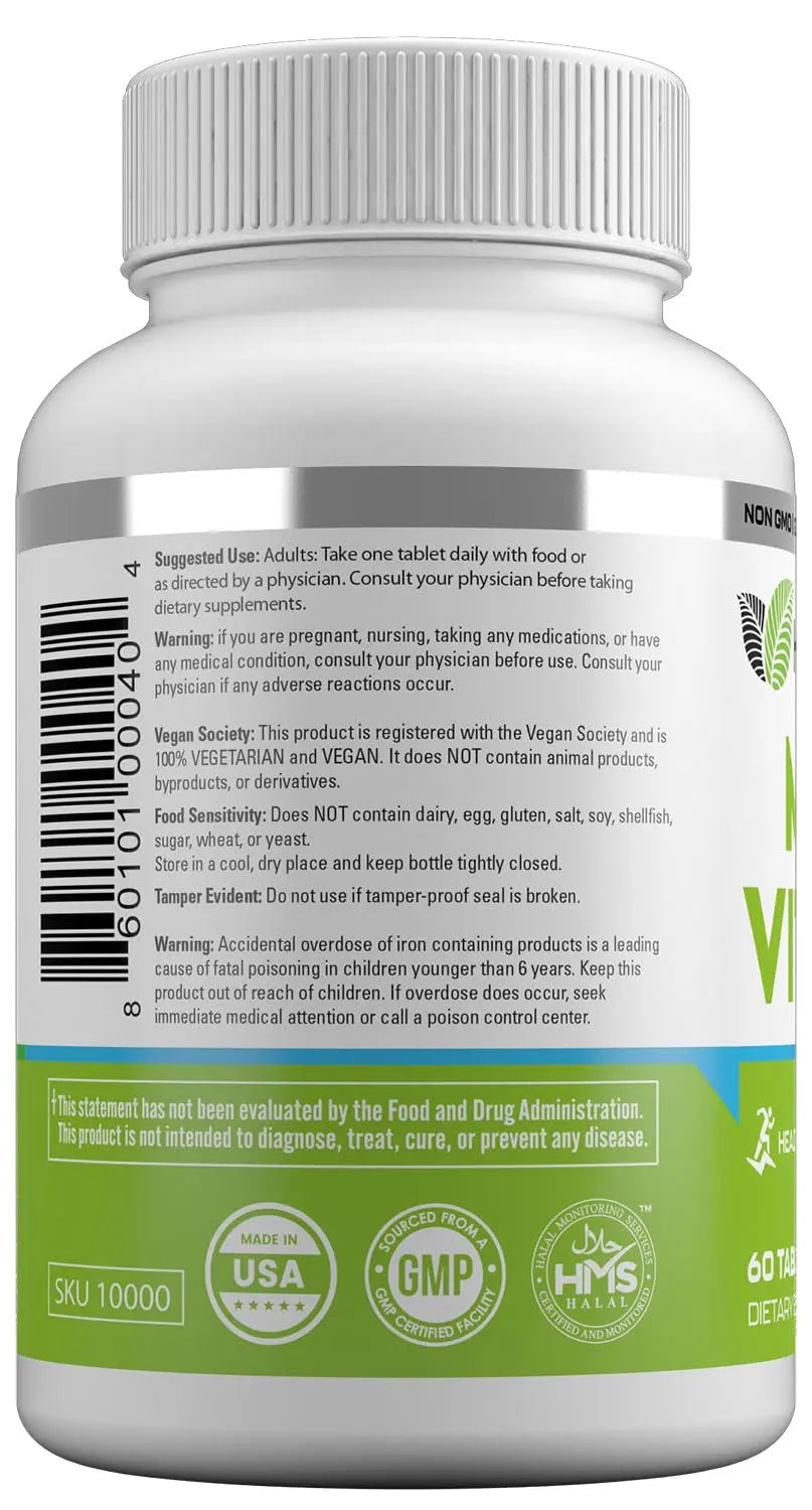 HAYAT Vitamins Vegan Natural Multivitamin, Daily Vitamins with Vitamin A, C, D, E, B1, B2, B3, B6, B12, Biotin, Zinc and More, 2 Month Supply, All Natural HAYAT buy supplements canada