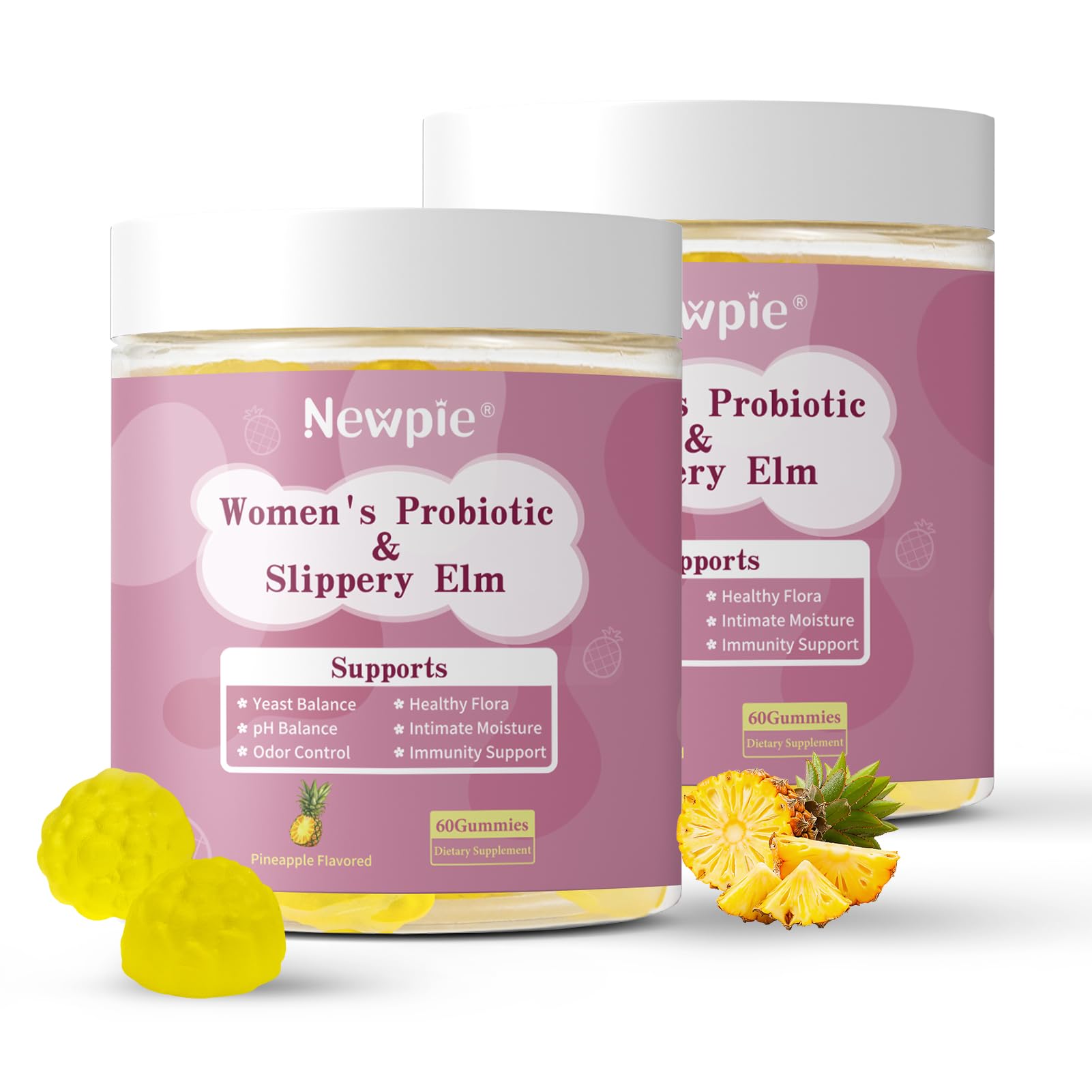 Blltzzz Her Juicy Women's Probiotic Gummies | Pineapple Flavor | Contains Slippery Elm and Probiotic Blend to Support Women's Intimate pH Balance, Gut Wellness and Overall Well-Being | 60 Gummies (2) Blltzzz buy supplements canada